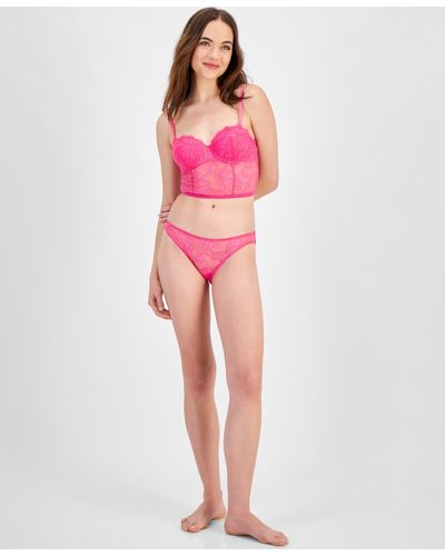 INC International Concepts Embellished Lace Bikini Underwear - Pink