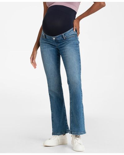 Seraphine Maternity Cotton Bootcut Maternity Jeans - Blue