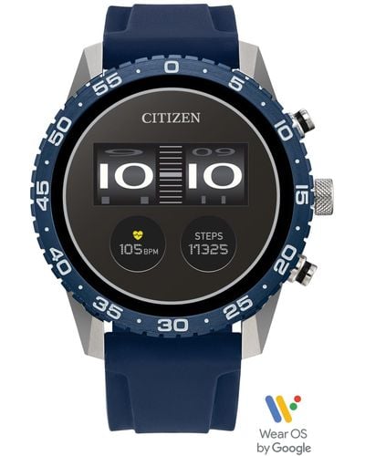 Citizen Cz Smart Wear Os Blue Silicone Strap Smart Watch 45mm