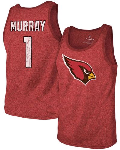 Fanatics Kyler Murray Cardinal Arizona Cardinals Name Number Tri-blend Tank Top - Red