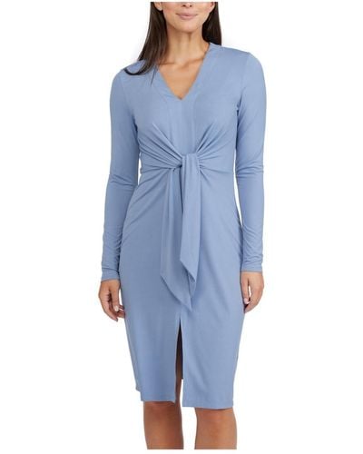Ellen Tracy V-neckline Dress - Blue