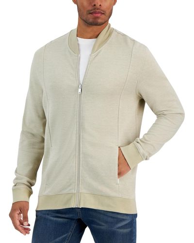 Alfani Zip-front Sweater Jacket - Natural