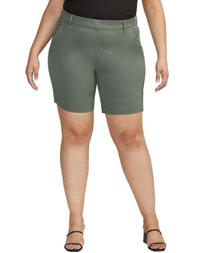 Jag Plus Size Maddie Mid Rise Shorts - Green