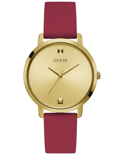 Guess Analog Silicone Watch 40 Mm - Red