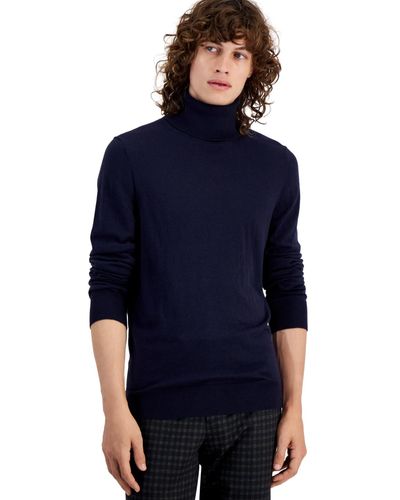 Paisley & Gray Fine-gauge Turtleneck Sweater - Blue