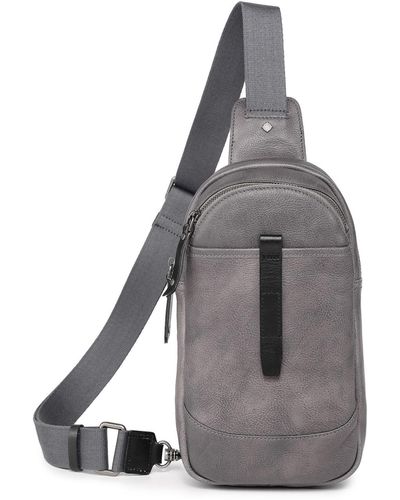 Old Trend Genuine Leather Sun-wing Sling Bag - Gray