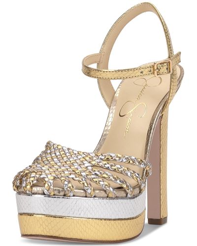 Jessica Simpson Inaia High Heel Platform Sandals - Natural