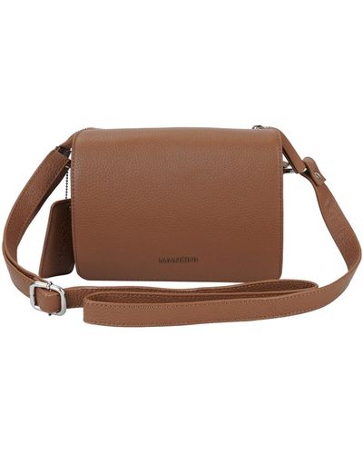 Mancini Pebble Leather Connie Crossbody Handbag - Brown