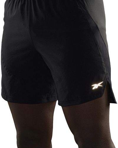Reebok Running Speedwick Reflective Drawstring Shorts - Black