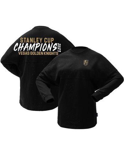 Fanatics Vegas Golden Knights 2023 Stanley Cup Champions Sparkle Spirit Jersey Long Sleeve T-shirt - Black