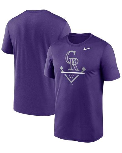 Nike Colorado Rockies Big And Tall Icon Legend Performance T-shirt - Purple