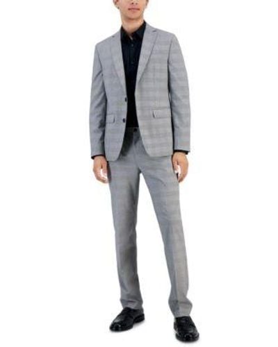 INC International Concepts Slim Fit Dress Shirt Trinity Slim Fit Glen Plaid Suit Separates Created For Macys - Gray