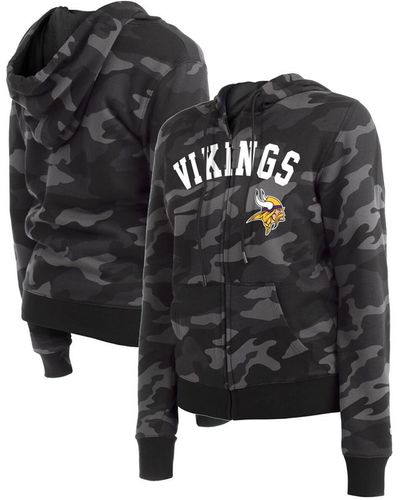 KTZ Minnesota Vikings Camo Full-zip Hoodie - Black