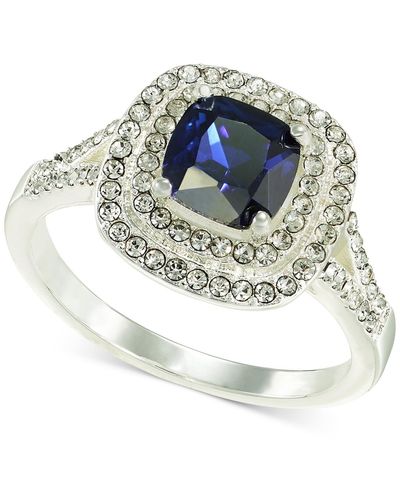 Charter Club Tone Pave & Color Crystal Square Halo Ring - Metallic