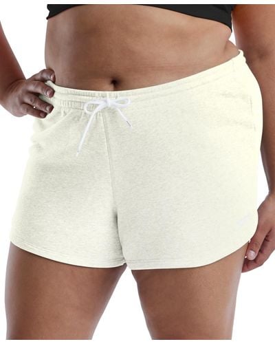 Reebok Plus Size Active Identity French Terry Pull-on Shorts - Natural