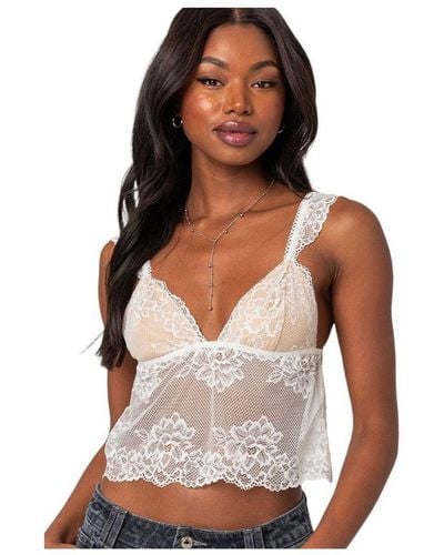 Edikted Picture Perfect Lace Bra Top in Green