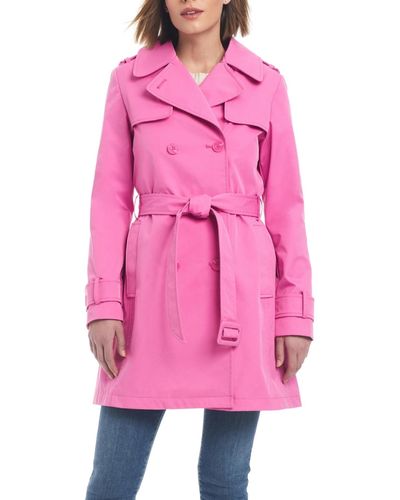 Kate Spade Pleated Back Water-resistant Trench Coat - Pink