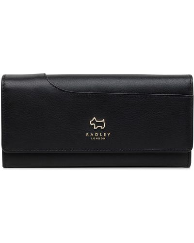 Radley Large Flapover Leather Wallet - Black