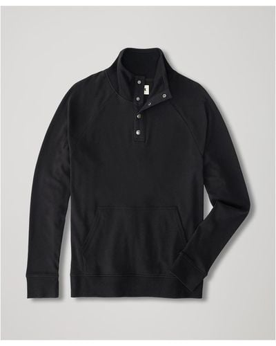 Pact Organic Cotton Airplane Quarter Pullover Sweatshirt - Black