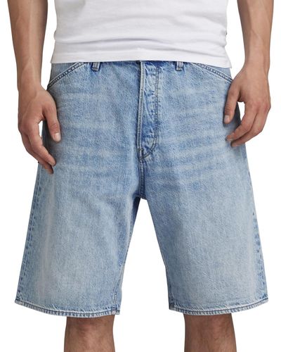 G-Star RAW Relaxed Fit Sun Faded Denim Shorts - Blue