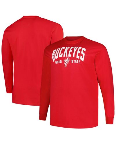 Champion Ohio State Buckeyes Big And Tall Arch Long Sleeve T-shirt - Red