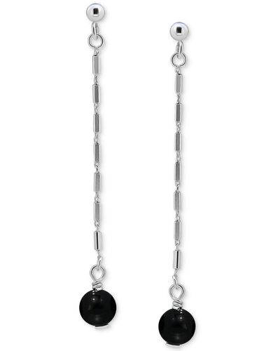 Giani Bernini Gemstone Bead Chain Drop Earrings - White