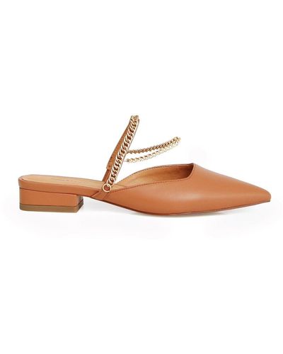 Belle & Bloom On The Go Leather Flat - Brown