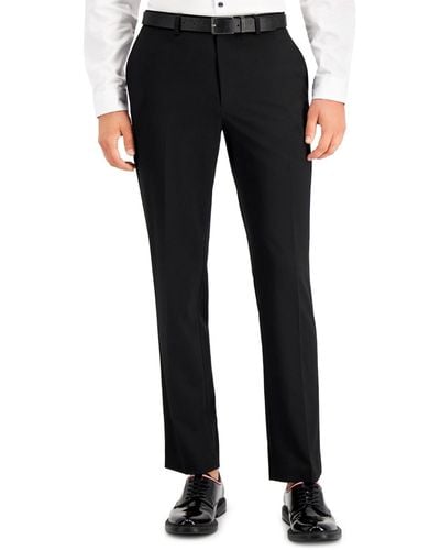 INC International Concepts Slim-fit Black Solid Suit Pants