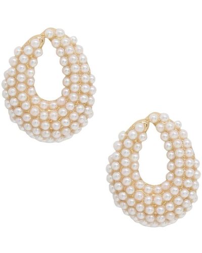 Ettika Cluster Stud Imitation Pearl Earrings - Metallic