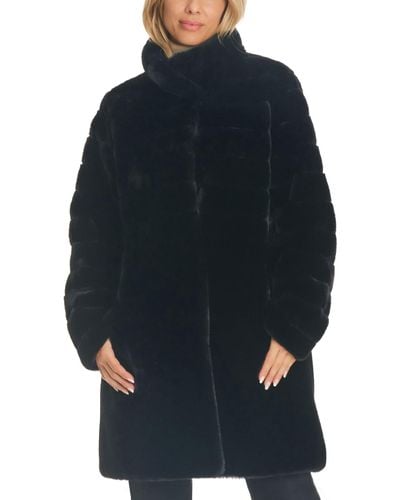 Jones New York Petite Faux-fur Coat - Blue