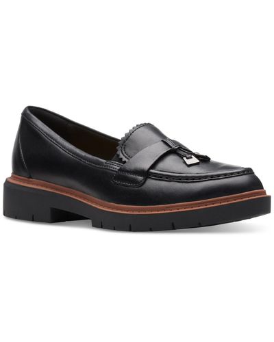 Clarks Westlynn Bella Lug-sole Comfort Loafers - Black
