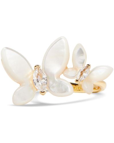 Kate Spade Gold-tone Social Butterfly Ring - White