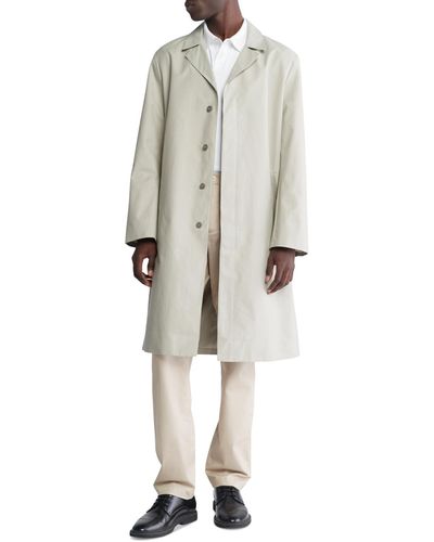 Calvin Klein Classic Fit Button-front Trench Coat - White