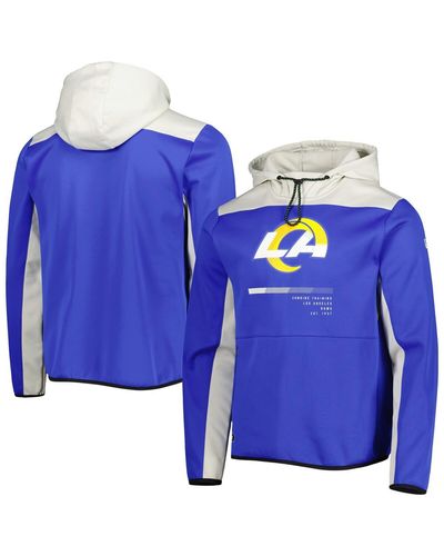 KTZ Los Angeles Rams Combine Authentic Hard Hitter Pullover Hoodie - Blue