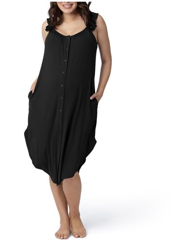 Kindred Bravely Maternity Ruffle Strap Labor & Delivery Gown - Black