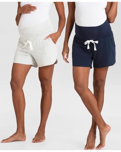 Seraphine Essential Jersey High Waist Maternity Shorts - White