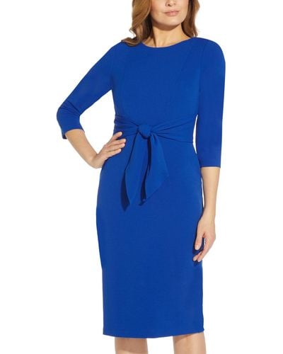 Adrianna Papell Tie-waist Sheath Dress - Blue