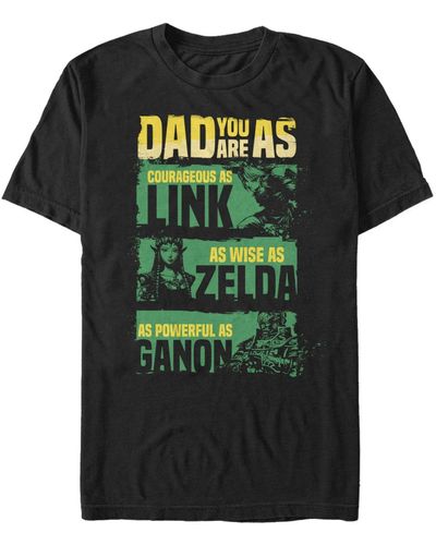 Fifth Sun Nintendo Legend Of Zelda Dad Strengths Short Sleeve T-shirt - Black