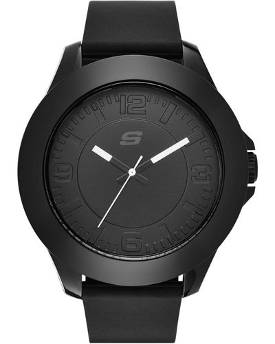 Skechers Rosencrans Oversize Silicone Strap Watch 50mm - Black