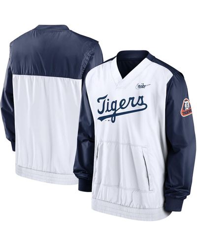 Nike Navy And White Detroit Tigers Cooperstown Collection V-neck Pullover - Blue