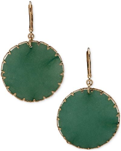 Lonna & Lilly Gold-tone Drop Disc Earrings - Green
