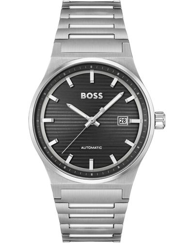 BOSS Men Candor Auto Automatic Stainless Steel Watch 41mm - Gray