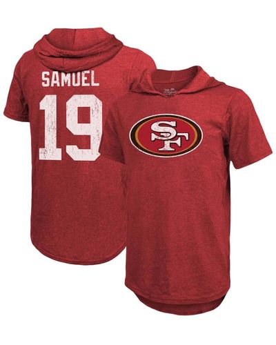 Fanatics Deebo Samuel San Francisco 49ers Player Name Number Tri-blend Hoodie T-shirt - Red