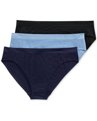 Lauren by Ralph Lauren Monogram Mesh Jacquard 3-pack Bikini Underwear - Blue