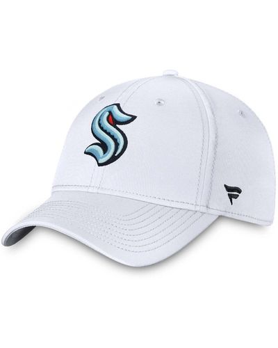 Fanatics Seattle Kraken Core Primary Logo Flex Hat - White