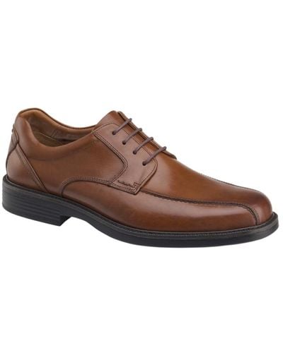 Johnston & Murphy Xc4 Ston Run-off Plain Toe Dress Shoes - Brown