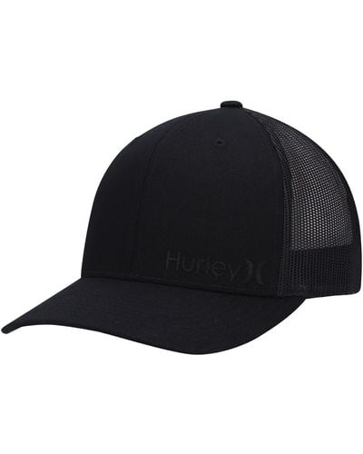 Hurley Logo Corp Staple Trucker Snapback Hat - Black