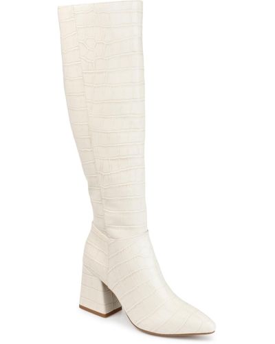 Journee Collection Landree Wide Calf Tall Boots - White