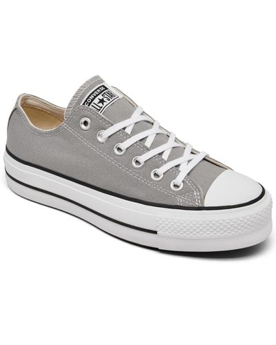 Converse Chuck Taylor All Star Lift Ox Low Top Platform Casual Sneakers From Finish Line - White