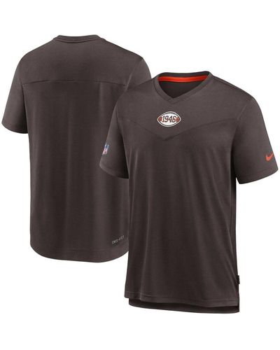 Nike Cleveland S Sideline Coaches Vintage-like Chevron Performance V-neck T-shirt - Black